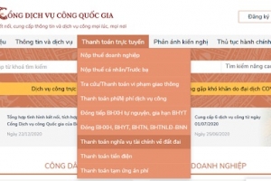 Mở rộng thanh toán trực tuyến nghĩa vụ tài chính về đất đai