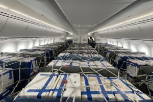 Siêu máy bay Boeing 787-9 chở vải thiều Bắc Giang vào TP. HCM