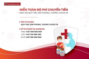 Công bố tài khoản tiếp nhận ủng hộ Quỹ vắc - xin phòng, chống Covid-19 tại Agribank