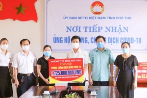Phú Thọ: Tiếp nhận hơn 1,7 tỉ đồng ủng hộ công tác phòng, chống dịch COVID - 19