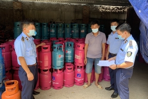 Vĩnh Phúc: Tiếp tục tạm giữ gần 200 bình gas không có hóa đơn, chứng từ