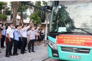 Thanh Hóa tăng cường thêm đoàn y, bác sĩ hỗ trợ TP. Hồ Chí Minh và tỉnh Bình Dương chống dịch