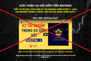 Cảnh báo rủi ro khi tham gia đầu tư vào các website Wefinex.net, RaidenBo.com
