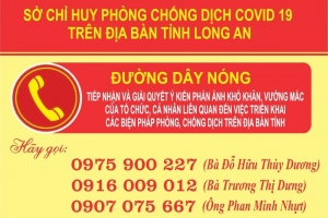 Long An: Thành lập đường dây nóng của Sở Chỉ huy phòng, chống dịch Covid-19 trên địa bàn tỉnh