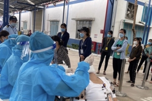 Thanh Hóa: Hơn 10.000 người tại Công ty TNHH Giày Annora Việt Nam đã có kết quả test nhanh