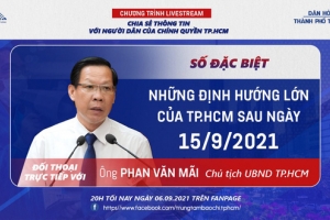 Tối nay 6/9, Chủ tịch TP.HCM Phan Văn Mãi trả lời người dân khi nào nới lỏng giãn cách qua livestream