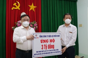 Tổng công ty Điện lực miền Nam hỗ trợ tỉnh Đồng Nai 03 tỉ đồng phòng chống dịch COVID-19
