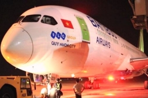 Chuyến bay thẳng đầu tiên sang Hoa Kỳ của Bamboo Airway mang thương hiệu “Quy Nhơn City”