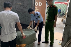Hà Nội: Phát hiện xe “luồng xanh” vận chuyển 7 tấn nầm lợn không nguồn gốc