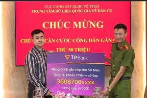 TPBank tặng số tài khoản trùng số căn cước cho chủ nhân thẻ CCCD gắn chip thứ 50 triệu