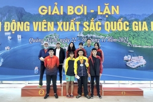 Đoàn Phú Thọ kết thúc Giải Bơi - Lặn các VĐV xuất sắc Quốc gia năm 2021 với 5 huy chương các loại