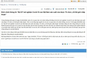 Bộ KH&CN: Thông tin "WHO chấp thuận kit xét nghiệm của Việt Á" là tổng hợp từ báo chí