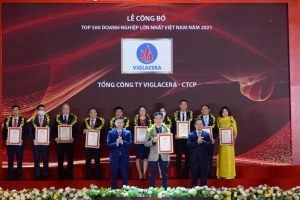 Viglacera tiếp tục lọt Top 500 doanh nghiệp lớn nhất Việt Nam trong ngành sản xuất, kinh doanh vật liệu xây dựng