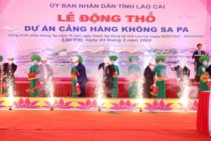 Động thổ dự án Cảng hàng không Sa Pa chào mừng 75 năm Ngày thành lập Đảng bộ tỉnh Lào Cai