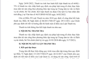 Thanh tra tỉnh Thái Bình đề xuất kiểm điểm trách nhiệm của tập thể, cá nhân để xảy ra vi phạm nêu tại kết luận