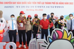 Đà Nẵng: Đón chuyến bay đầu tiên từ Hàn Quốc đến