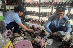 Hà Giang thu giữ 266 sản phẩm giầy, dép các loại giả mạo các nhãn hiệu
