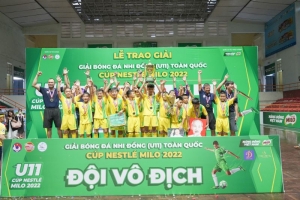 Cúp Nestlé MILO 2022: Sông Lam Nghệ An lên ngôi vô địch Giải bóng đá Nhi đồng (U11) toàn quốc