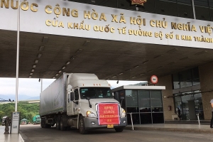 Xuất khẩu chính ngạch sầu riêng tươi qua cửa khẩu quốc tế đường bộ số II Kim Thành
