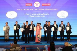 Yến sào Khánh Hòa Top 10 Thương hiệu tăng trưởng ấn tượng