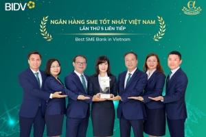 BIDV lần thứ 5 liên tiếp nhận cú đúp giải thưởng “Ngân hàng SME tốt nhất Việt Nam”