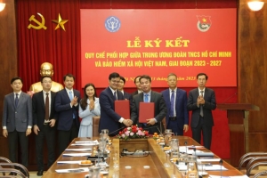 BHXH Việt Nam và Trung ương Đoàn TNCS Hồ Chí Minh ký Quy chế phối hợp giai đoạn 2023-2027