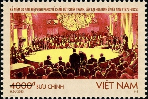 Phát hành tem bưu chính kỷ niệm 50 năm Hiệp định Paris