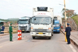 120 xe hàng thông quan qua cửa khẩu, lối mở ở TP. Móng Cái
