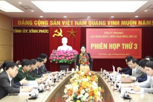 Ban Chỉ đạo phòng, chống tham nhũng, tiêu cực tỉnh Vĩnh Phúc triển khai phương hướng, nhiệm vụ năm 2023