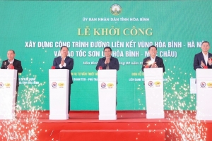 Thủ tướng dự lễ khởi công đường liên kết Hòa Bình - Hà Nội và cao tốc Sơn La