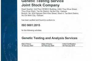 GENTIS tiếp tục đón nhận tiêu chuẩn “VÀNG” ISO 9001:2015