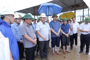 Bí thư Tỉnh ủy Thanh Hóa kiểm tra tiến độ thi công các dự án phục vụ công tác phòng chống lụt bão