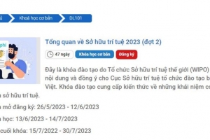 Khóa đào tạo trực tuyến miễn phí tổng quan về sở hữu trí tuệ năm 2023