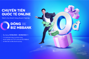 Ưu đãi chuyển tiền quốc tế online 0 đồng trên BIZ MBBank