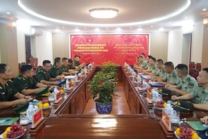 Hội đàm trao đổi tình hình định kỳ quý II/2023 giữa Biên phòng Quảng Ninh và biên phòng khu Phòng Thành