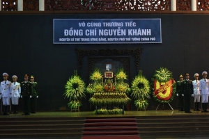Cử hành trọng thể lễ viếng nguyên Phó Thủ tướng Nguyễn Khánh theo nghi thức cấp nhà nước