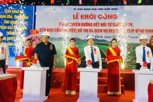 Bình Định: Khởi công tuyến QL 19 kết nối KCN Becamex VSIP Bình Định