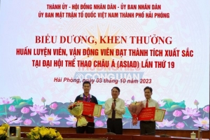 Hải Phỏng tổ chức biểu dương, khen thưởng HLV, VĐV đạt thành tích xuất sắc tại Đại hội Thể thao Châu Á lần thứ 19