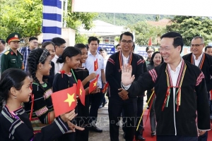 Chủ tịch nước Võ Văn Thưởng dự Ngày hội Đại đoàn kết toàn dân tại Phú Yên