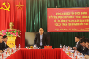 Bí thư Tỉnh ủy Lạng Sơn Nguyễn Quốc Đoàn làm việc tại huyện Bắc Sơn