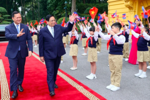 Thủ tướng Phạm Minh Chính chủ trì Lễ đón Thủ tướng Campuchia thăm chính thức Việt Nam