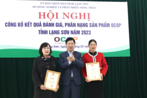 Lạng Sơn công bố kết quả đánh giá, phân hạng 02 sản phẩm OCOP