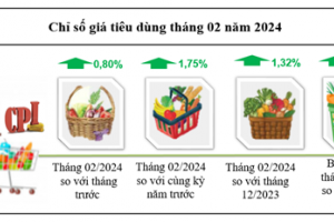 Kon Tum chỉ số giá tiêu dùng tháng 02/2024 tăng 0,80% so với tháng trước