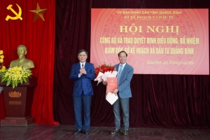 Sở Kế hoạch và Đầu tư tỉnh Quảng Bình có Giám đốc mới