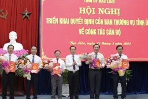 Bạc Liêu điều động, bổ nhiệm nhiều cán bộ