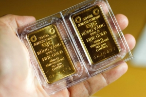 Đầu chiều 28/3, giá vàng miếng SJC tiếp đà tăng vọt