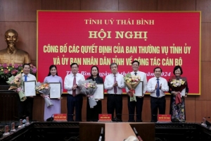 Công bố các quyết định về công tác cán bộ tại tỉnh Thái Bình
