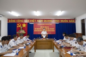 Kiểm tra công tác xây dựng đơn vị vững mạnh toàn diện “Mẫu mực, tiêu biểu” tại Hải đoàn 32/BTL Vùng Cảnh sát Biển 3