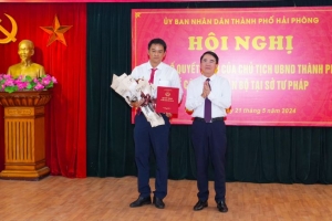 Đồng chí Trần Đức Huấn được bổ nhiệm giữ chức vụ Phó Giám đốc Sở Tư pháp Hải Phòng