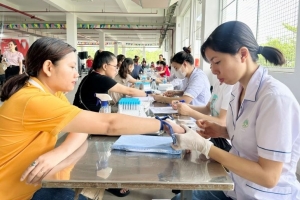 Ngày hội hiến máu nhân đạo trong công nhân lao động